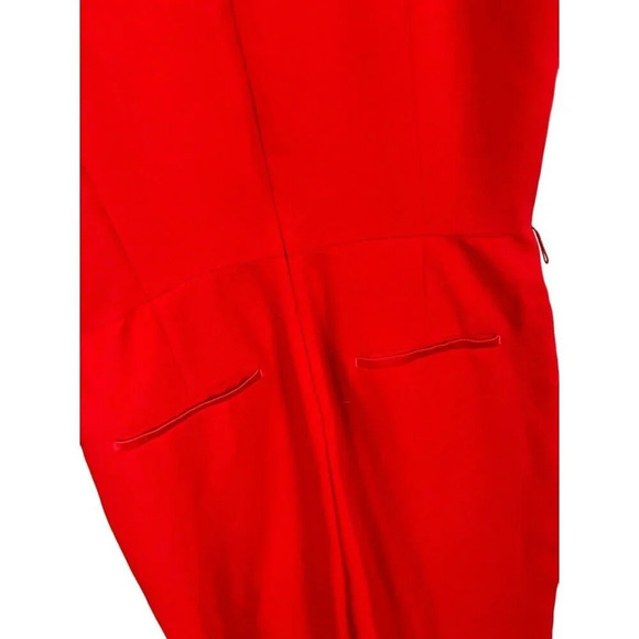 Banana Republic Mixed Media V-Neck Jumpsuit Poster Red Size 14 NO BELT Women’s - Picture 8 of 11